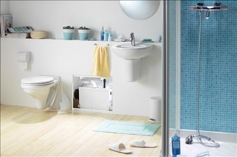 SFA Sanibroy SANIPACK Haushaltspumpe Einbaubeispiel für WC